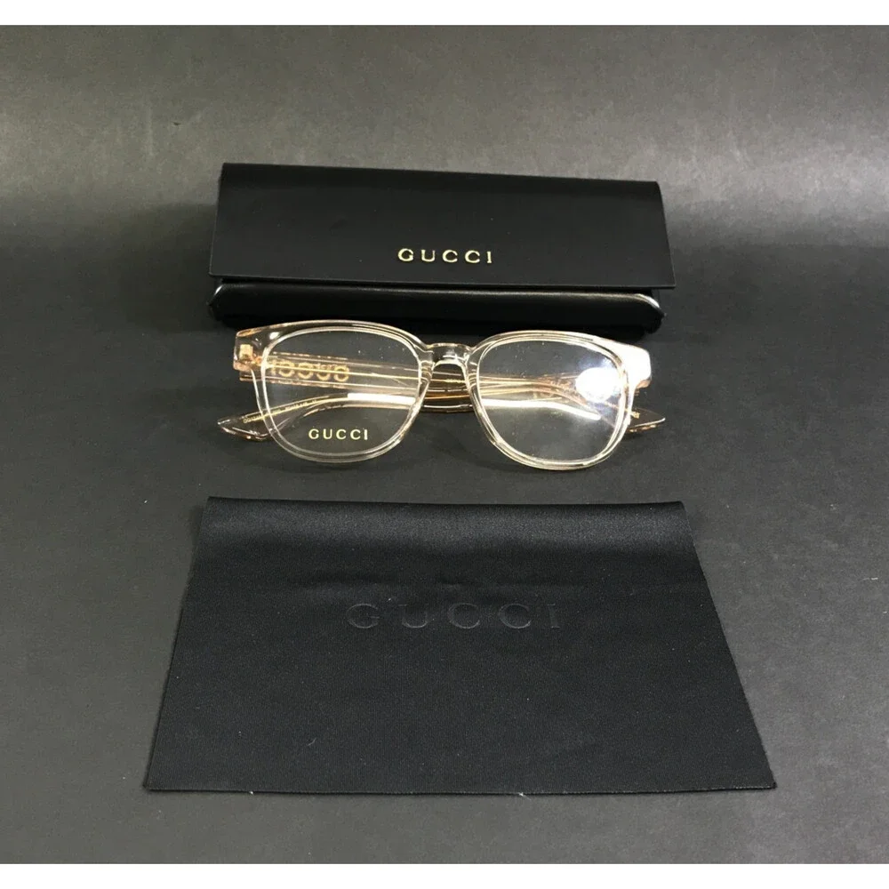 Gucci Eyeglasses Frames GG1746OA 002 Transparent Pink Square Full Rim 52-18-145